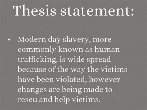 human trafficking thesis statement